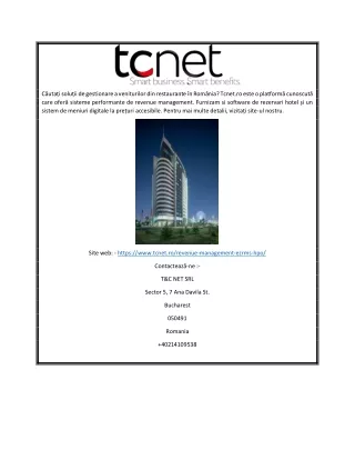 Sistem online Revenue Management | Tcnet.ro