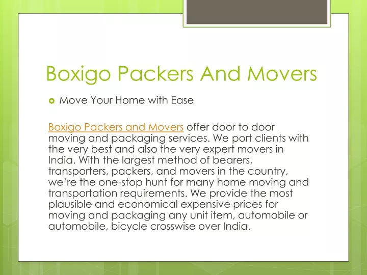 boxigo packers and movers