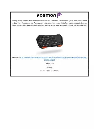 looking to buy wireless door chime fosmon
