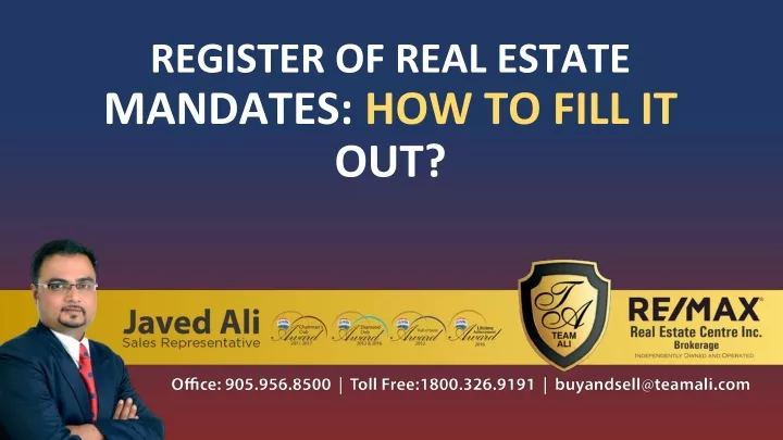 register of real estate mandates how to fill it out