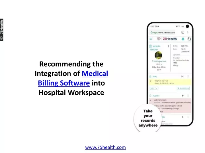 recommending the integration of medical billing