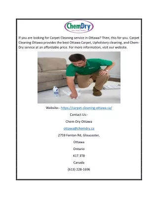Carpet Cleaner | Carpet Cleaning Ottawa