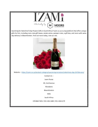 Valentine’s Day Flowers Gifts South Africa | Izami.co.za