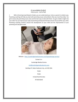 Hypnotherapy Sessions Specialists Dubai | Cambridgemedicalcentre.com