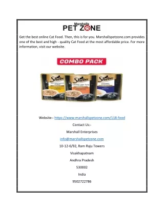 Cat Food Online | Marshallspetzone