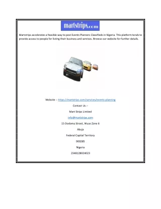Events Planners Classifieds in Nigeria | martstrips.com