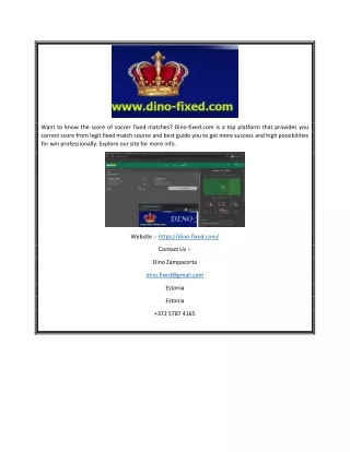 want to know the score of soccer fixed matches