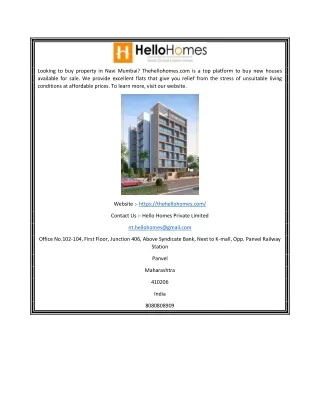 Buy Property in Navi Mumbai | Thehellohomes.com