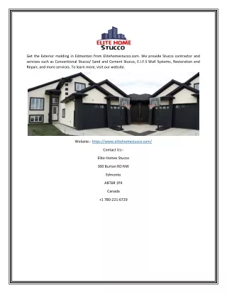 get the exterior molding in edmonton from