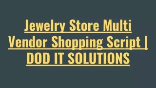 jewelry store multi vendor shopping script