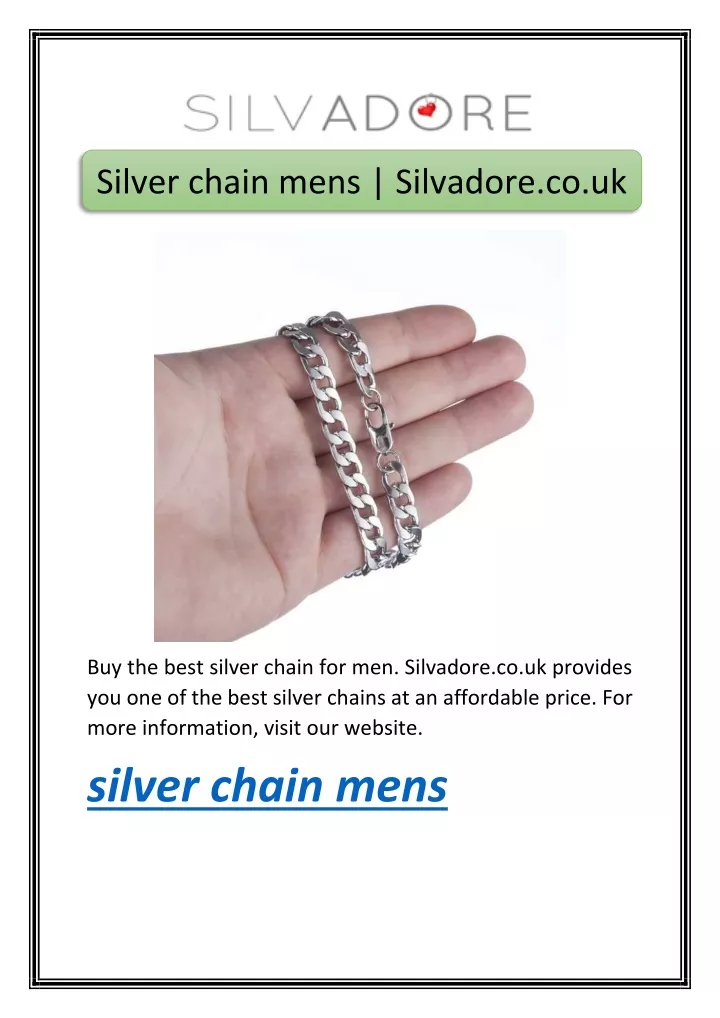 silver chain mens silvadore co uk