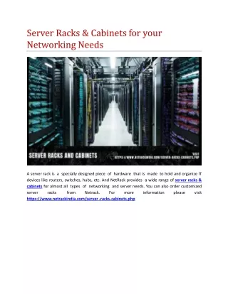server racks cabinets for your networking needs