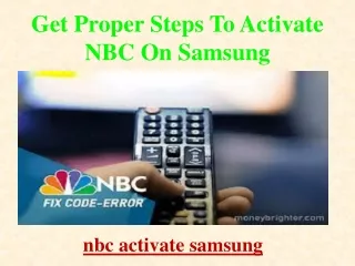 get proper steps to activate nbc on samsung