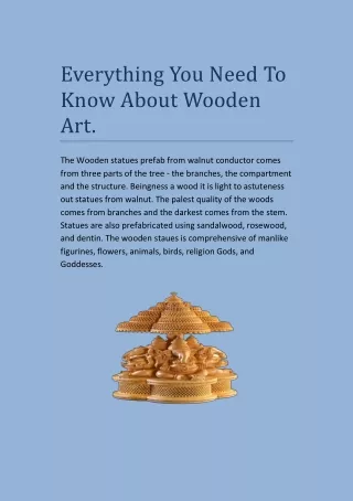 Everything You Need To Know About Wooden Art.