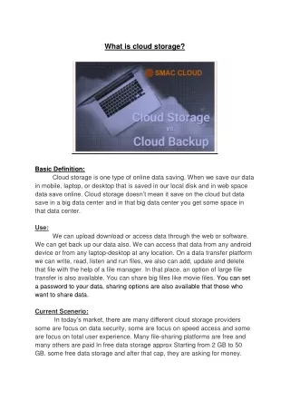 What is cloud storage?