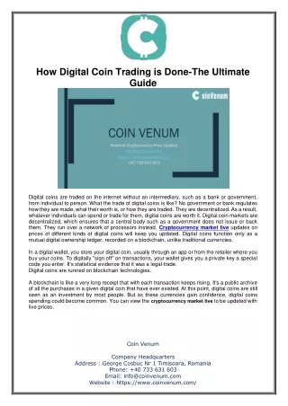 How Digital Coin Trading is Done-The Ultimate Guide