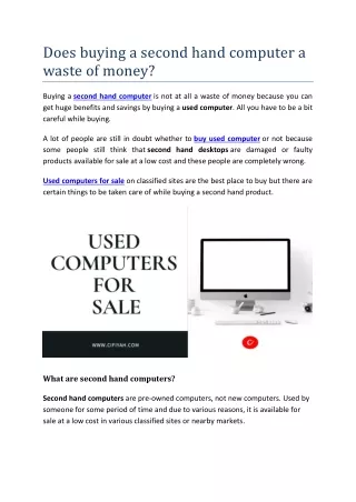 does buying a second hand computer a waste