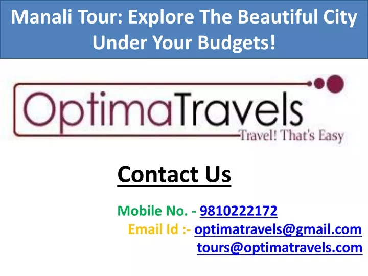 manali tour explore the beautiful city under your