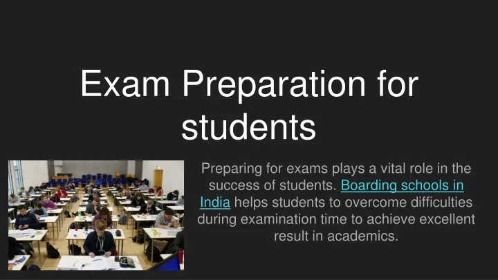 exam preparation for students