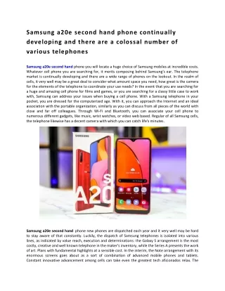 samsung a20e second hand phone continually