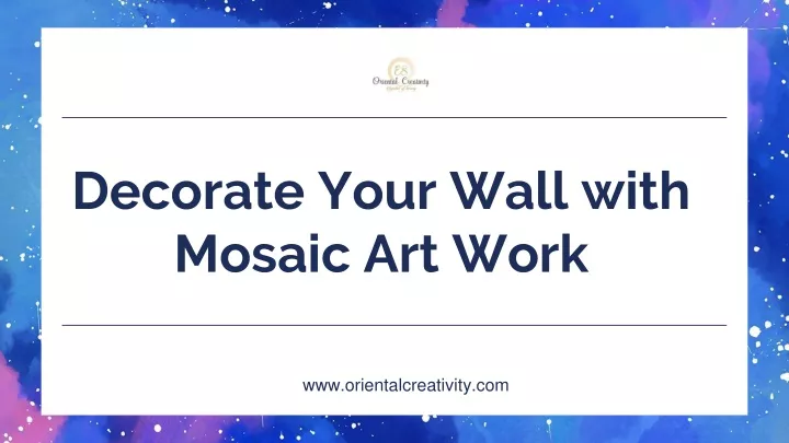 decorate your wall with mosaic art work