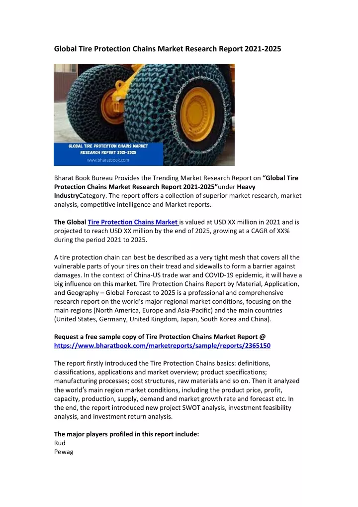 global tire protection chains market research