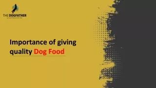 Importance of giving quality Dog Food