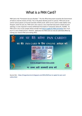 what is a pan card what is a pan card