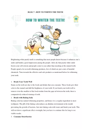 How to Whiten the Teeth