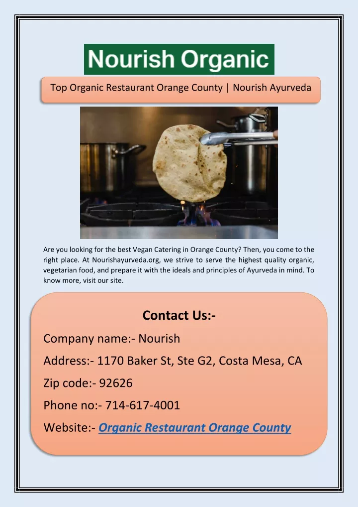top organic restaurant orange county nourish