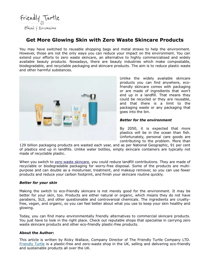 get more glowing skin with zero waste skincare