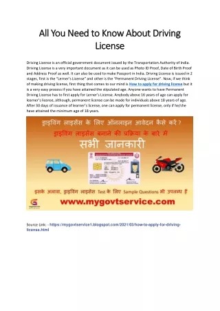 All You Need to Know About Driving License