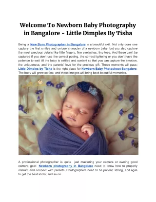 Welcome To Newborn Baby Photography in Bangalore - Little Dimples By Tisha