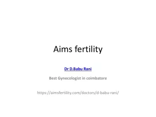 Dr D.Babu Rani Best IVF Doctor In coimbatore