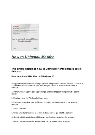 How to Uninstall McAfee