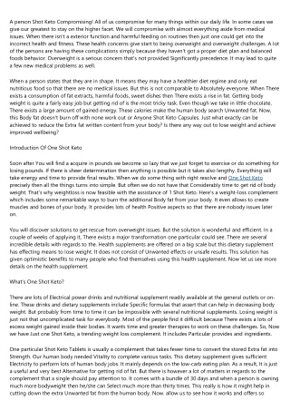 How Does This OneShot Keto Function to shed Bodyweight Just in Few Months?
