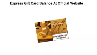 Express Gift Card Balance At Official Website