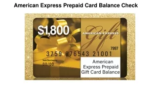 American Express Prepaid Card Balance Check