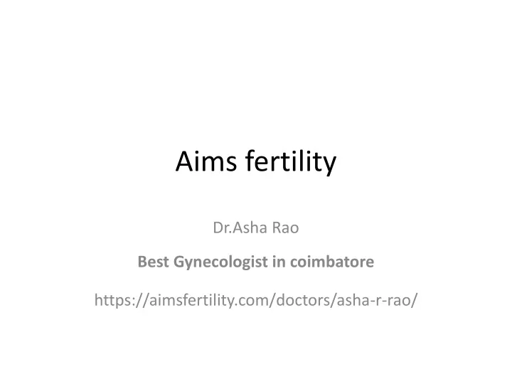 aims fertility