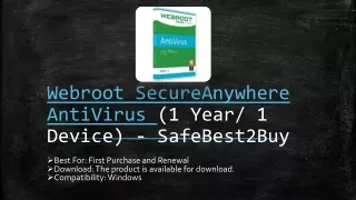 webroot secureanywhere antivirus 1 year 1 device safebest2buy