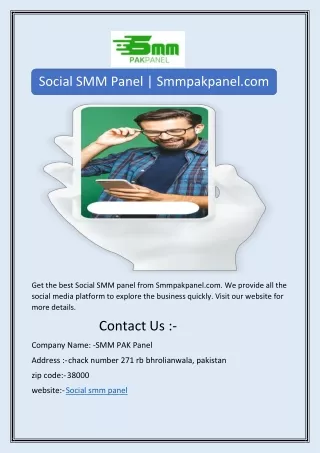 Social SMM Panel | Smmpakpanel.com