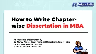 how to write chapter wise dissertation in mba