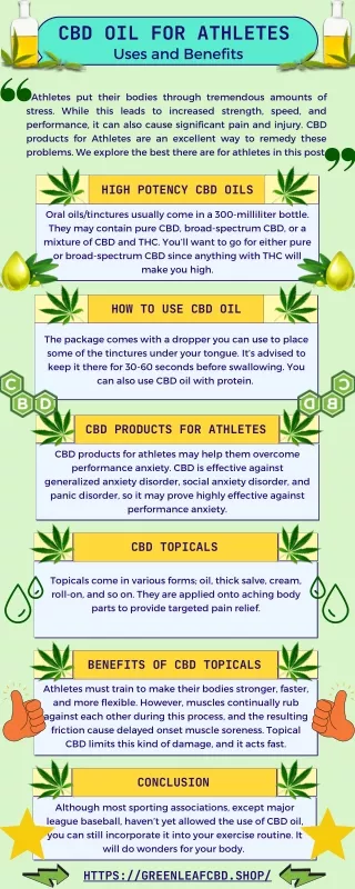 CBD Oil for Athletes - Uses and Benefits