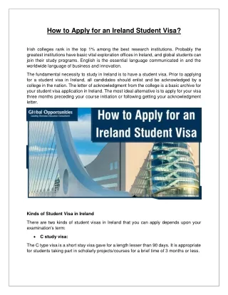 how to apply for an ireland student visa
