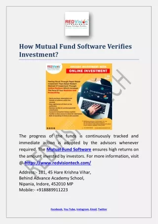 how mutual fund software verifies investment