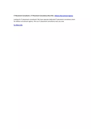it placement consultants it placement consultancy