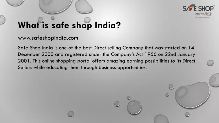 what is safe shop india
