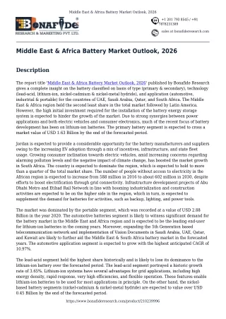 Middle East & Africa Battery Market Outlook, 2026