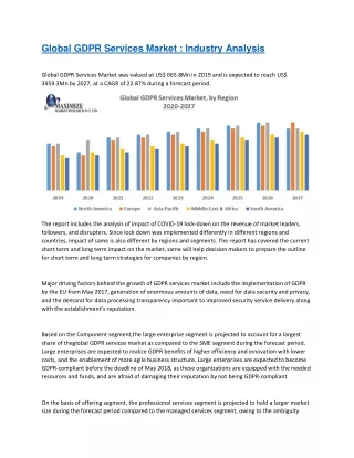 global gdpr services market industry analysis