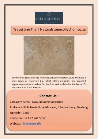 Travertine Tile | Naturalstonecollection.co.za